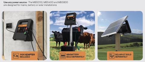 MBS800 Gallagher Fence Energizer Power Options