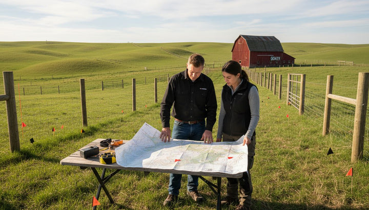 Mapped farm site with temporary fencing marked