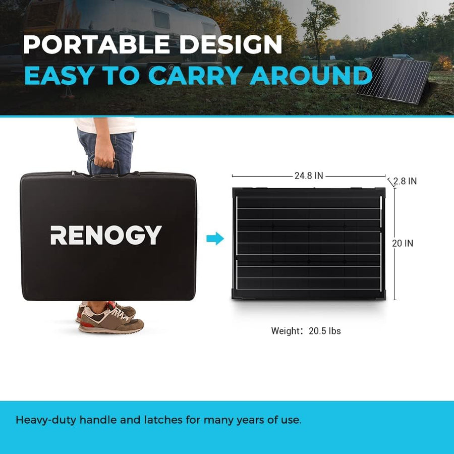 100 Watts 12 Volt Energizer Monocrystalline Foldable Portable Solar Suitcase Kit