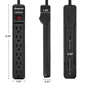 Surge Protector 6 outlet Power Bar plug Strip with 6Ft Extension Cord