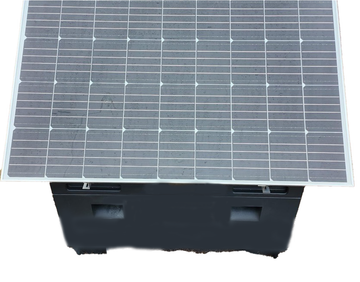 Energizer Security Box with mounted 100 watt solar panel