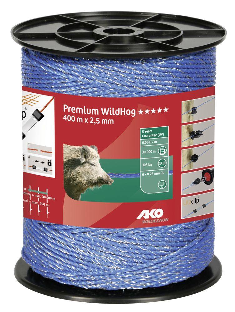 Corral Premium WildHog Polywire 400m blue