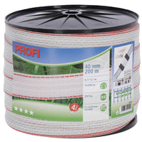 Corral PROFI Fencing Tape 40mm x 200m, white/red
