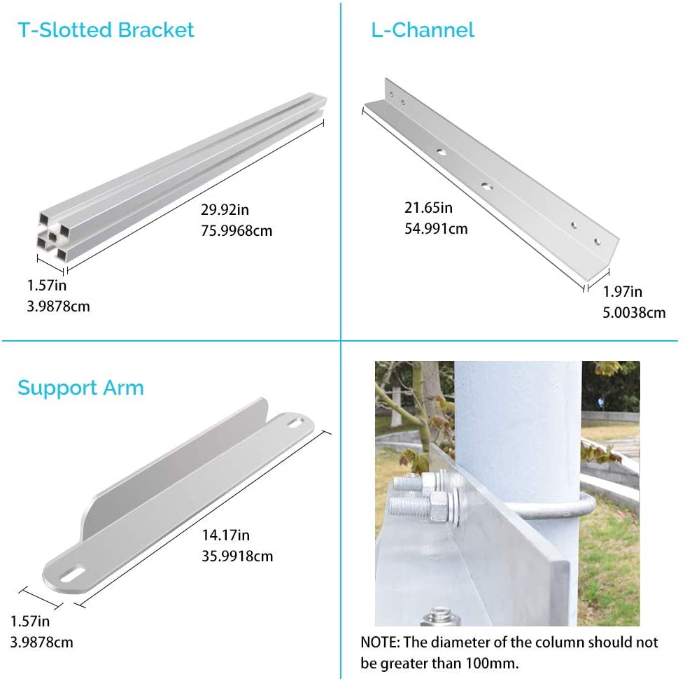 Solar PanelPole Mount Bracket for 50W/100W Solar Panel (Mount only)