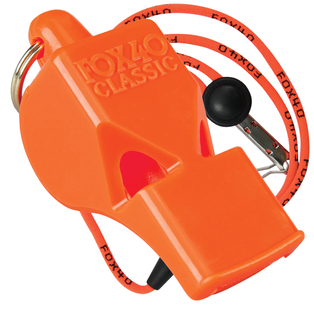 Fox 40 Classic orange whistle with lanyard