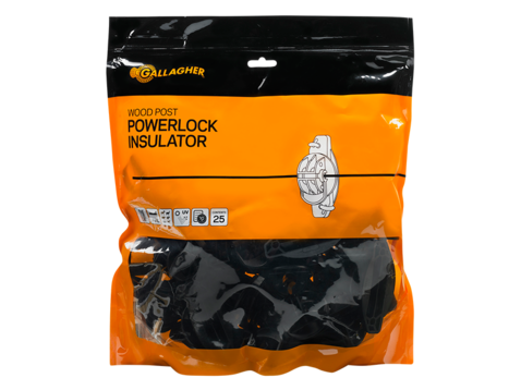 Gallagher Wood Post Powerlock Insulator 25/bag Package