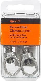 Galvanized Ground Rod Clamp 3/pack Packaging