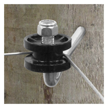 Gallagher Corner Lag Insulator- Black 5 pkg