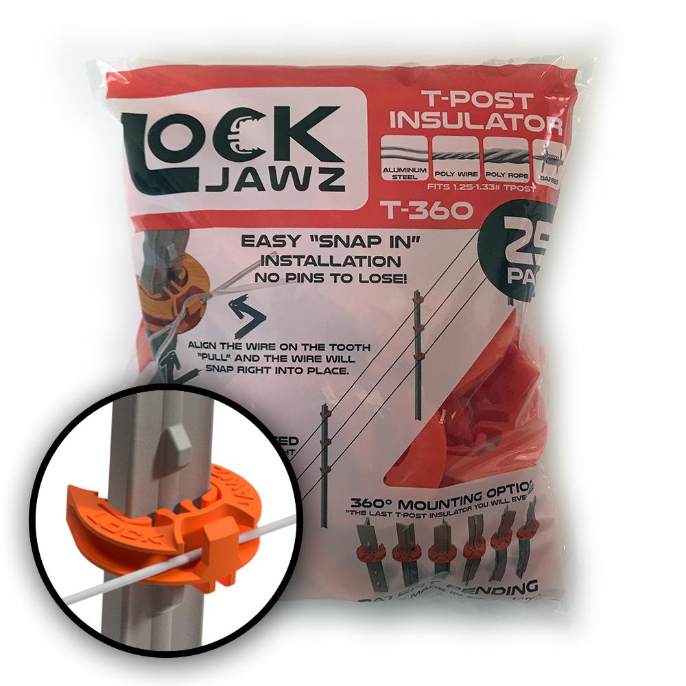LockJawz T360 Electric Fence T Post Insulators (25/pk) FenceFast Ltd.